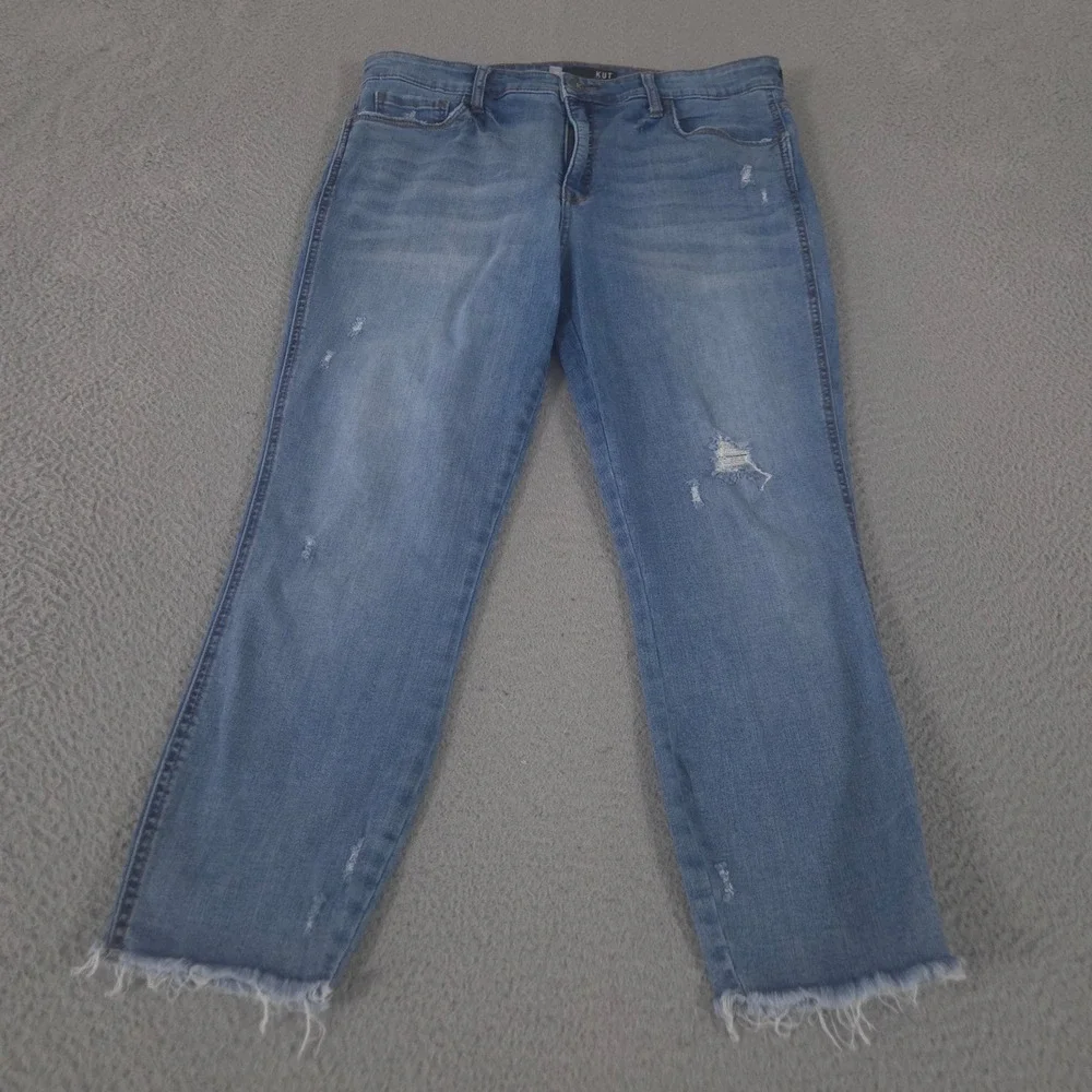 Kut from the Kloth Jeans Womens 14 Connie High Rise Fab Ab Crop Raw Hem Skinny